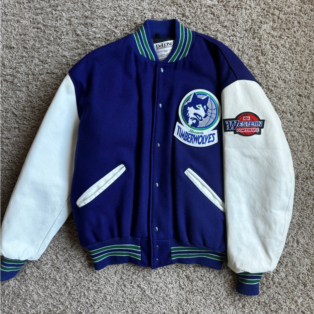 Vintage 1990’s MN Timberwolves Letterman Jacket Sz Large
